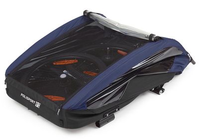 Polisport kindertrailer zonder wandelkit grijs/blauw