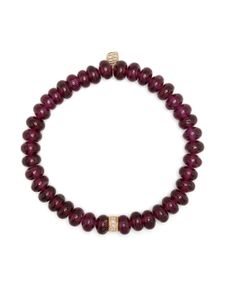 Sydney Evan bracelet en or 14ct sertie de perles en rhodolite - Violet