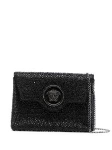 Versace pochette La Medusa à ornements en cristal - Noir