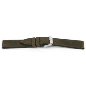 Horlogeband Universeel I864 Leder Olijfgroen 24mm