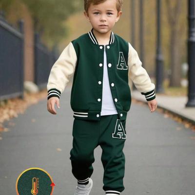 Boys 2-Piece Varsity Letter A Knit Jacket and Sweatpants Set Multicolor-2 / 6Y