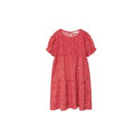 Mango Kids gebloemde jurk van gerecycled polyester rood - thumbnail
