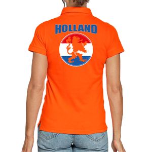 Holland met oranje leeuw oranje poloshirt Holland / Nederland supporter EK/ WK voor dames