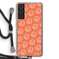 Just peachy: Samsung Galaxy S21 FE Transparant Hoesje met koord