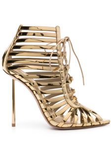 Le Silla Cage 120mm patent-leather sandals - Or