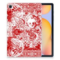 Tablet BackCover Samsung Galaxy Tab S6 Lite | S6 Lite (2022) Angel Skull Rood Tablet BackCover Samsung Galaxy Tab S6 Lite | S6 Lite (2022) Angel Skull Rood