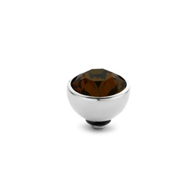 Melano Twisted Basic CZ Steentje Coffee | Zilver