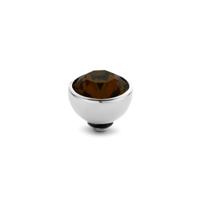 Melano Twisted Basic CZ Steentje Coffee | Zilver