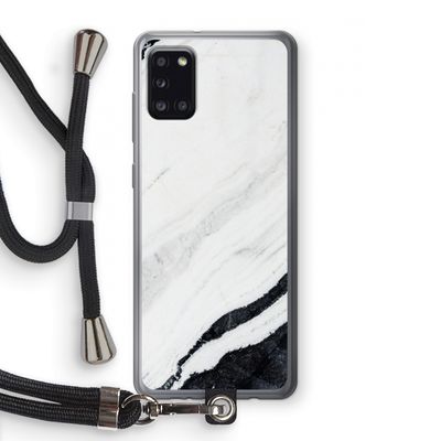 Elegante marmer: Samsung Galaxy A31 Transparant Hoesje met koord