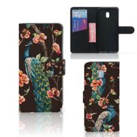 Xiaomi Redmi 8A | Telefoonhoesje | Met pasjeshouder | Pauw met Bloemen Xiaomi Redmi 8A | Telefoonhoesje | Met pasjeshouder | Pauw met Bloemen