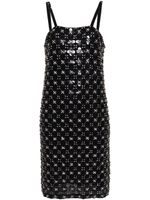 P.A.R.O.S.H. robe courte Ginny ornée de sequins - Noir