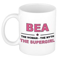 Naam cadeau mok/ beker Bea The woman, The myth the supergirl 300 ml   - - thumbnail