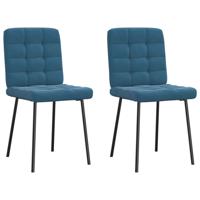 Eetkamerstoelen 2 st fluweel blauw