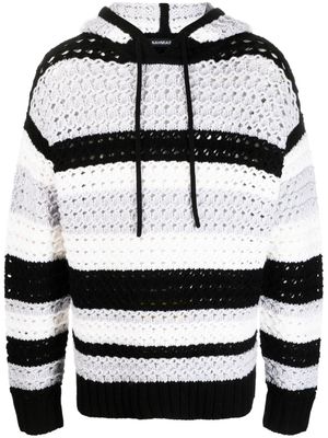 Nahmias pull rayé en laine vierge - Noir