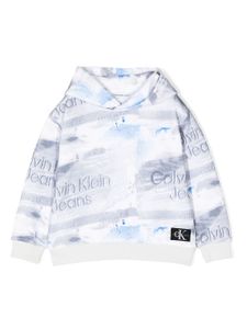 Calvin Klein Kids hoodie à patch logo - Gris