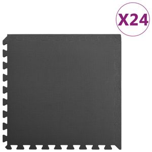 VidaXL Vloermatten 24 st 8,64 ㎡ eva-schuim zwart