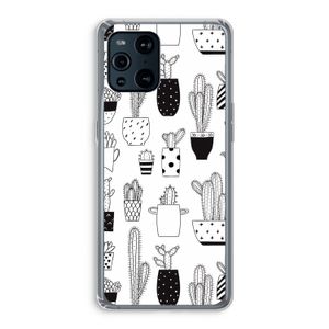 Cactusmotief: Oppo Find X3 Pro Transparant Hoesje