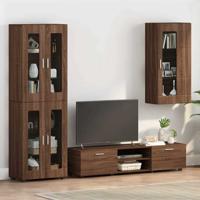 Wandkast bruin eikenkleur 55 x 29 x 100 cm Bewerkt hout