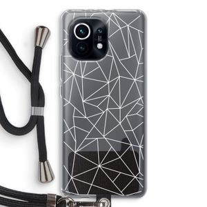 Geometrische lijnen wit: Xiaomi Mi 11 Transparant Hoesje met koord