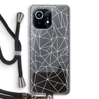 Geometrische lijnen wit: Xiaomi Mi 11 Transparant Hoesje met koord