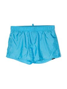 DSQUARED2 KIDS short de bain à logo imprimé - Bleu