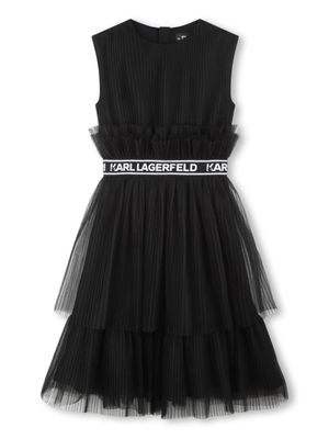 Karl Lagerfeld Kids robe à superposition en tulle - Noir