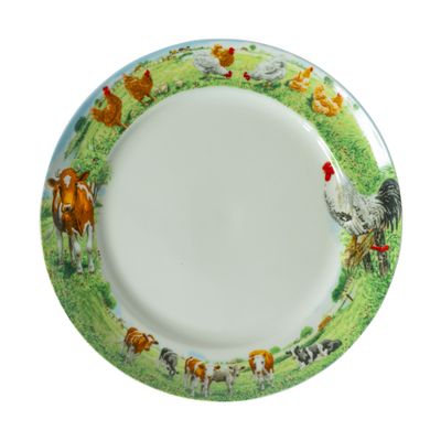 Wiebe van der Zee bord 25 cm koe/kip