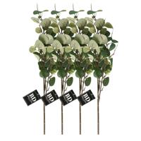 Kunstbloem/kunsttak Eucalyptus Narvik - 4x - 92 cm - lichtgroen - kunst zijdebloemen
