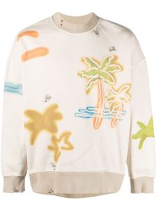 Palm Angels sweat en coton à imprimé Sprayed Palm - Tons neutres