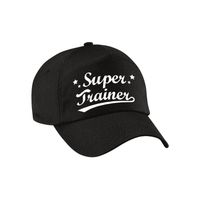 Bellatio Decorations cadeau pet/cap voor volwassenen - Super Trainer - zwart - geweldige coach   -