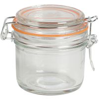 Voorraadpot/bewaarpot - 200 ml - glas - met beugelsluiting - D8 x H8 cm