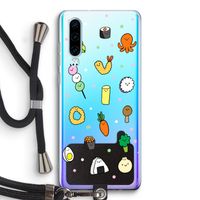 Happy bento friends: Huawei P30 Transparant Hoesje met koord
