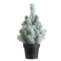 Kunstboom/kunst kerstboom groen met sneeuw 30 cm