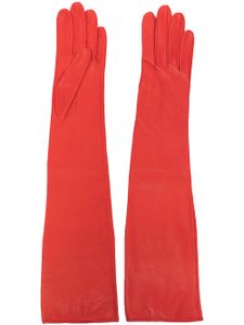 Manokhi gants longs en cuir - Rouge