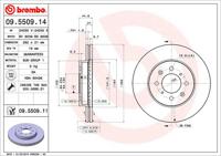 Remmenset, remschijf BREMBO, Remschijftype: Binnen geventileerd, Inbouwplaats: Vooras, u.a. für Rover, Honda, MG - thumbnail