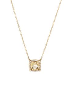 David Yurman collier Petite Châtelaine en or 18ct serti de diamants et de citrine