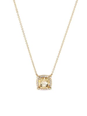 David Yurman collier Petite Châtelaine en or 18ct serti de diamants et de citrine