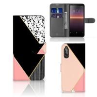 Sony Xperia 10 II | Book Case | Zwart Roze Vormen