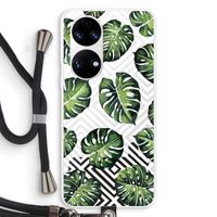 Geometrische jungle: Huawei P50 Transparant Hoesje met koord