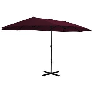 The Living Store Tuinparasol - Bordeauxrood - 460 x 270 x 246 cm - UV-beschermend polyester