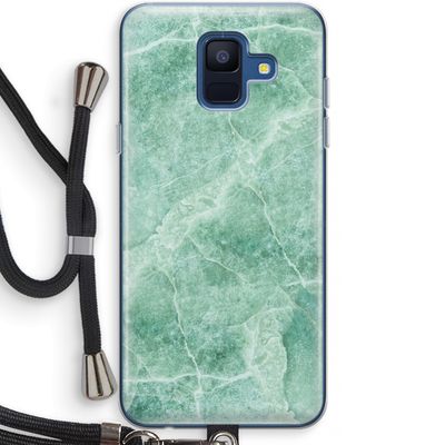 Groen marmer: Samsung Galaxy A6 (2018) Transparant Hoesje met koord