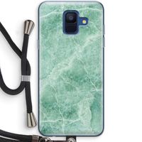 Groen marmer: Samsung Galaxy A6 (2018) Transparant Hoesje met koord