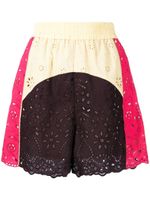 Goen.J short de sport à broderie anglaise - Multicolore
