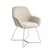 Jesper Home Eetkamerstoel 'Kushi' Beehive Steel, kleur Ivory Ivy