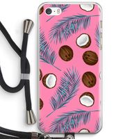 Kokosnoot roze: iPhone 5 / 5S / SE Transparant Hoesje met koord