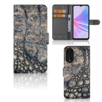 OPPO A78 5G | A58 5G | Telefoonhoesje | Met pasjeshouder | Krokodillenprint