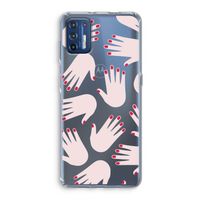 Hands pink: Motorola Moto G9 Plus Transparant Hoesje
