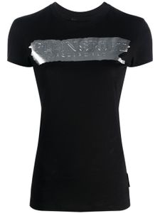 Plein Sport t-shirt à logo métallisé - Noir