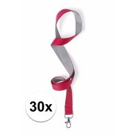 30 rode/grijze keycords 55 cm - thumbnail