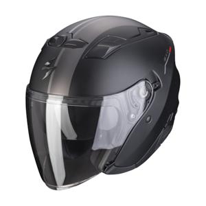 SCORPION EXO-230 SR Mat, Jethelm of scooter helm, Zwart-Zilver-Rood